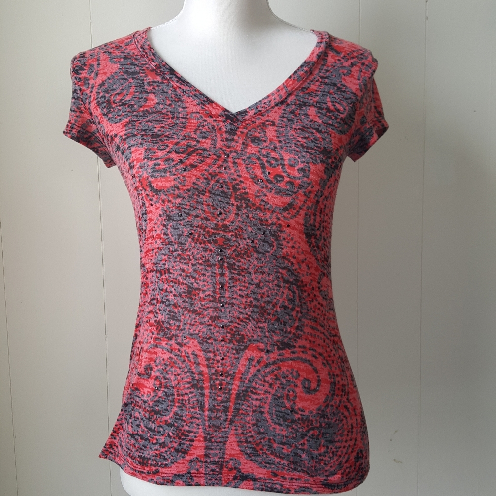 INC International Concepts Paisley Embellished Top